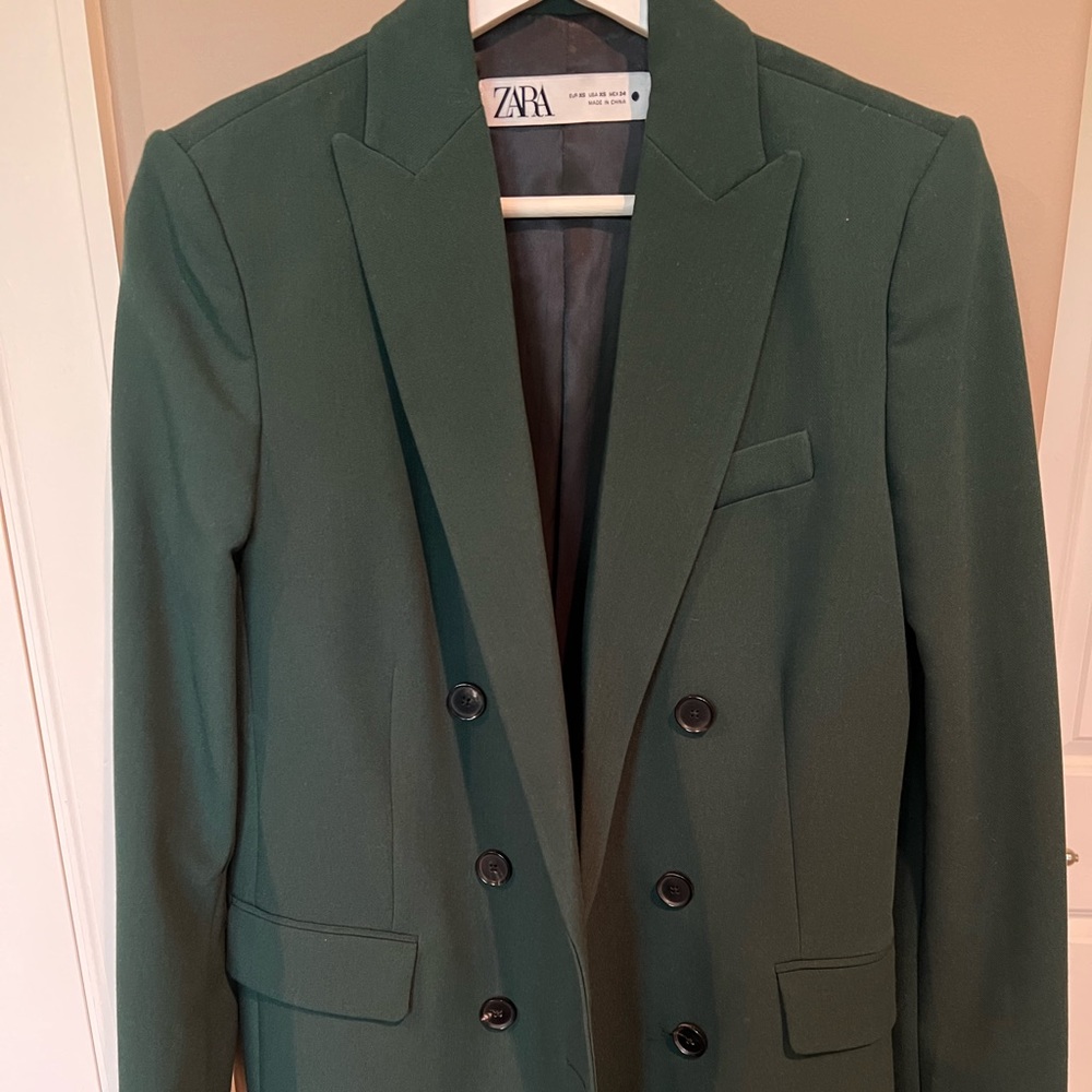 Zara Hunter green blazer